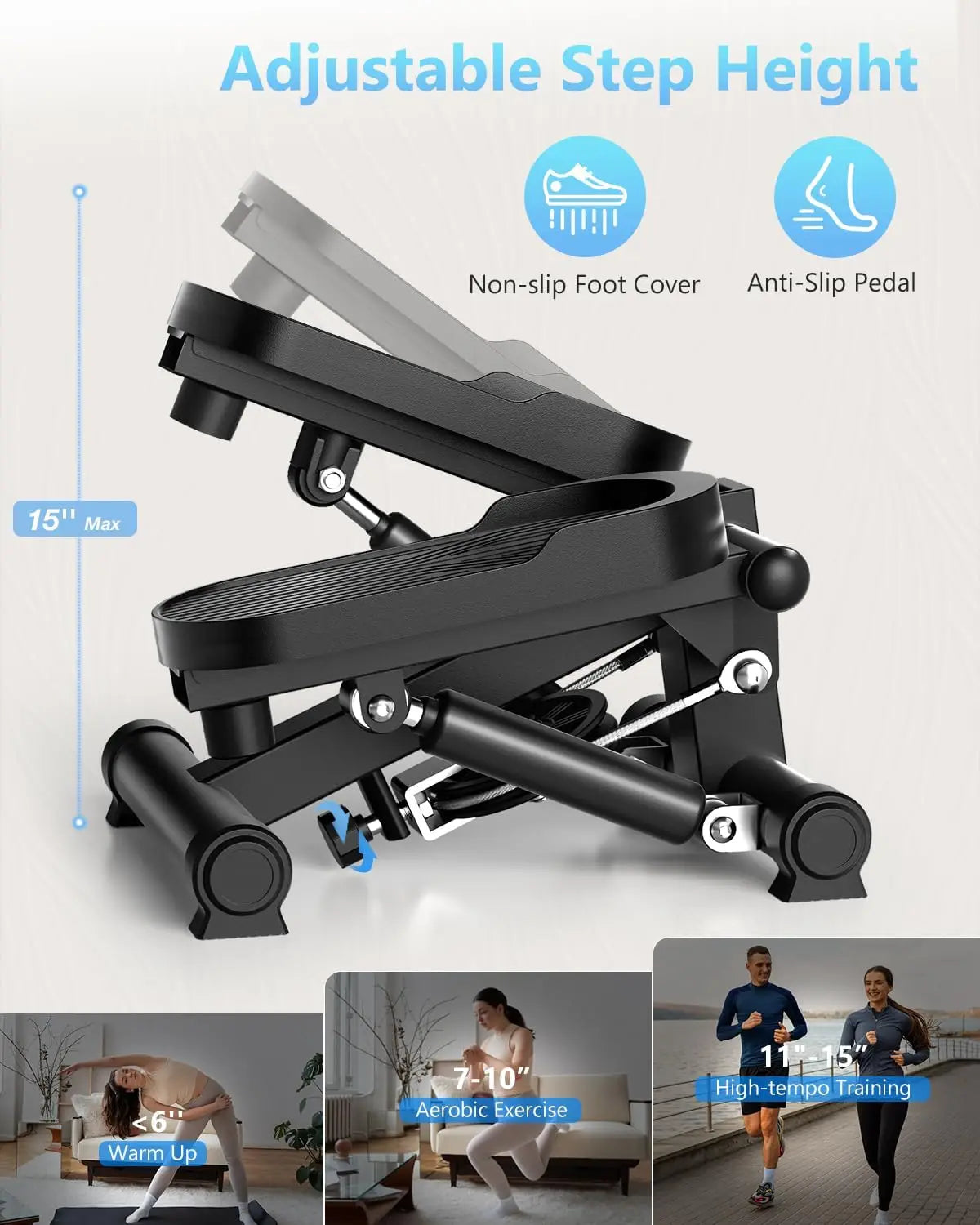 Mini Stepper with Resistance Bands